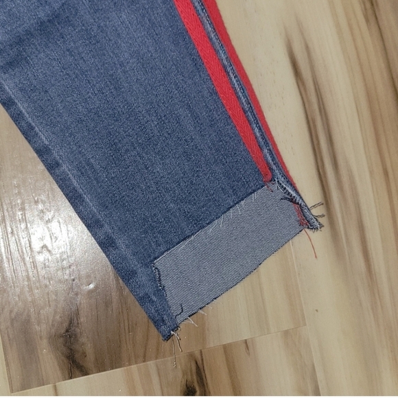 NWOT Fashion Nova Red Striped Side Jeans - Picture 11 of 12
